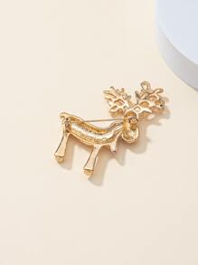 Christmas Elk Design Brooch - Multicolor - View 5