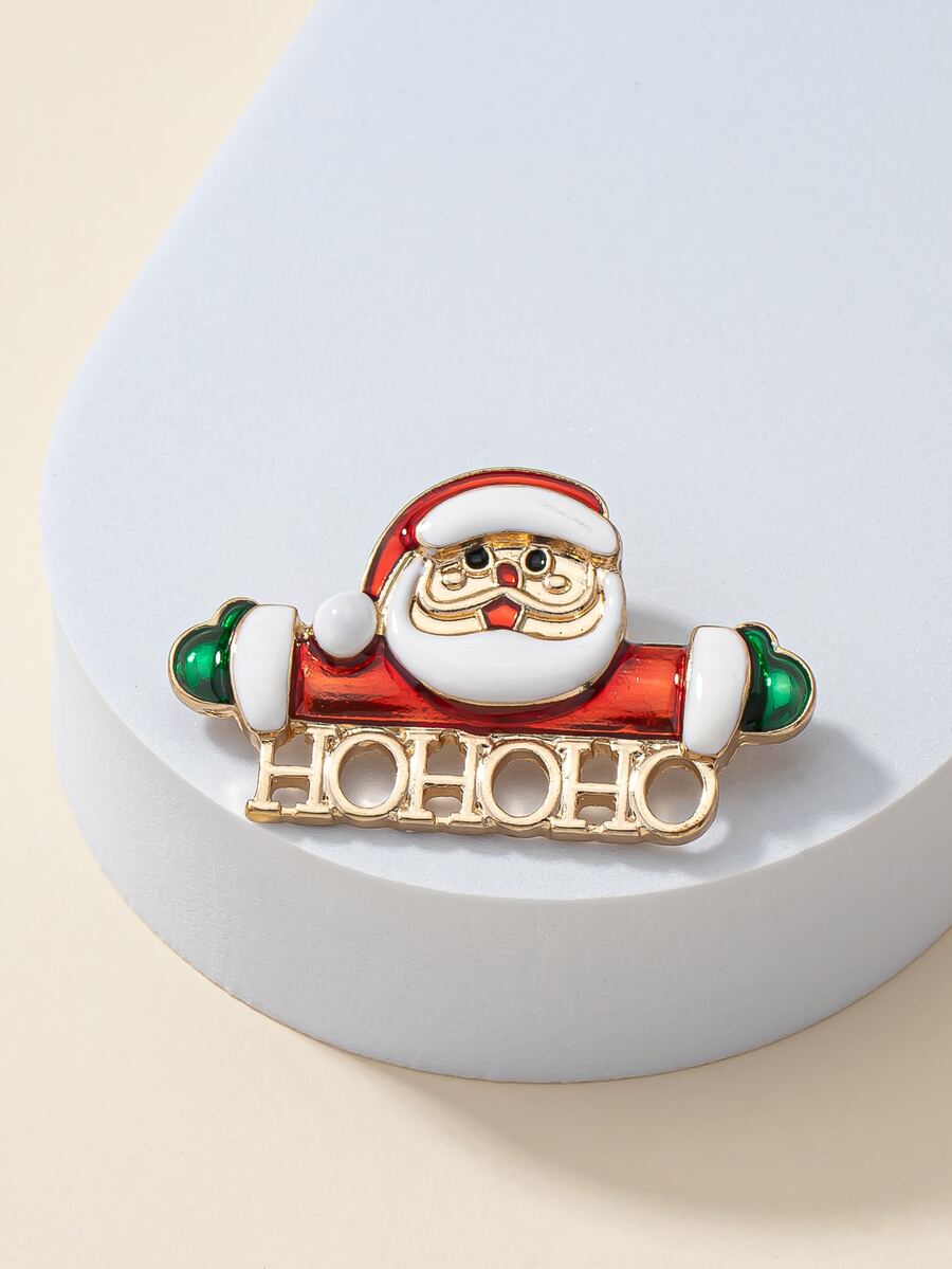 Broche Papá Noel de Navidad - Multicolor - Ver 1