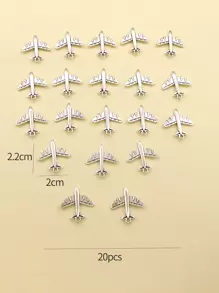 20pcs Alloy Airplane DIY Pendant - Silver - View 3
