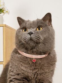 1pc Heart Pendant Pet Necklace - Pink - View 2