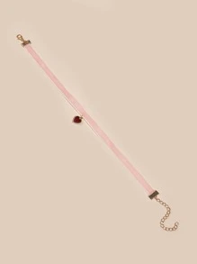 1pc Heart Pendant Pet Necklace - Pink - View 3