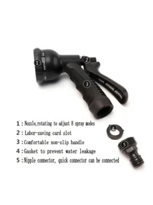 1pc Multifunction High-pressure Water Gun - Black - View 3