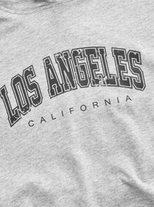 SHEIN EZwear Plus Letter Graphic Drawstring Side Hooded Bodycon Dress