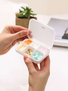 1pc Multi-grid Pill Storage Box - White - View 1