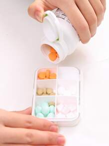 1pc Multi-grid Pill Storage Box - White - View 3