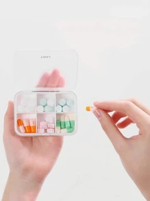 1pc Multi-grid Pill Storage Box - White - View 4