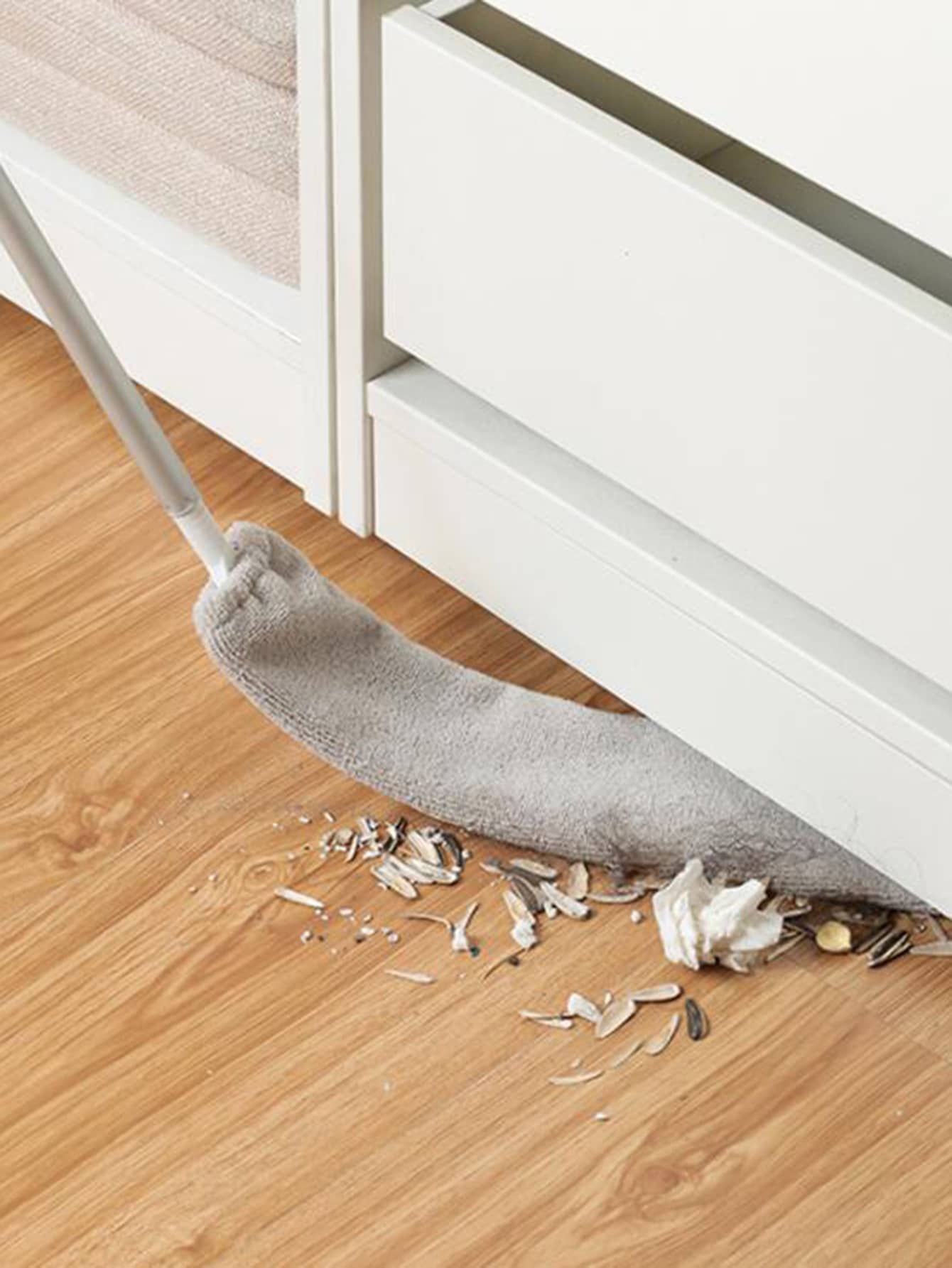 1pc Retractable Cleaning Mop, Long Dust Remover For Home Sofa Bed - Grey - View 1