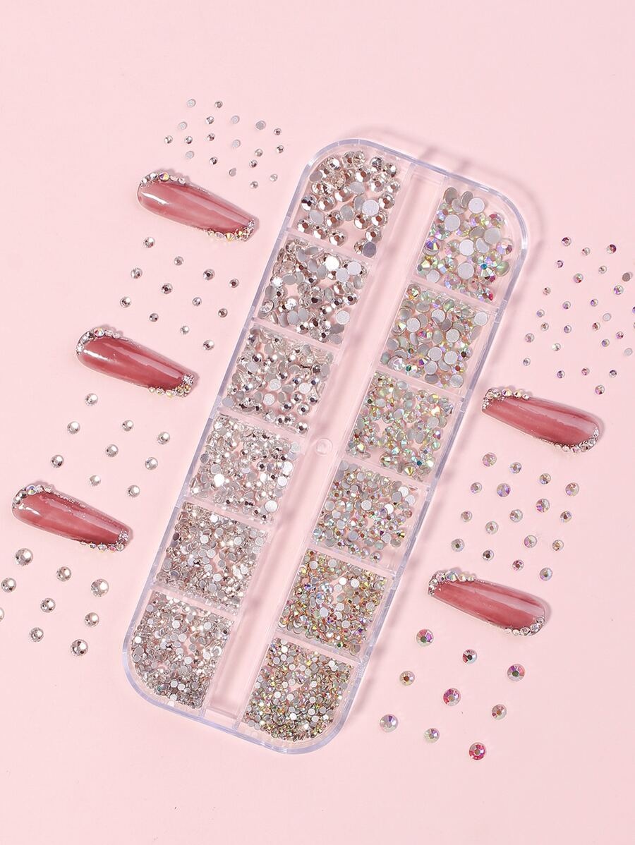 Transforma tus uñas con 1 pieza de decoración de uñas con decoración de piedras preciosas para mujeres y niñas - transparente - Ver 1