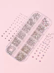 Transforma tus uñas con 1 pieza de decoración de uñas con decoración de piedras preciosas para mujeres y niñas - transparente - Ver 2
