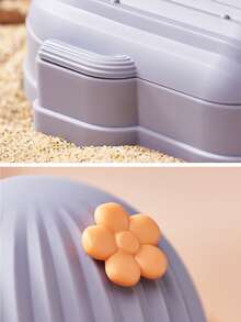 1pc Flower Decor Cactus Design Soap Dish - Purple - View 3