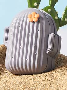 1pc Flower Decor Cactus Design Soap Dish - Purple - View 5