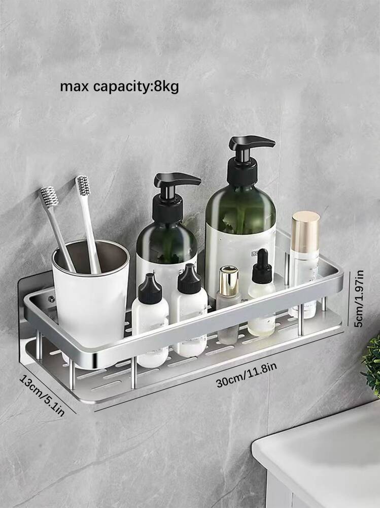 Set 5 Mensole Adesive Per Doccia – Acciaio Inox, Con Portasapone E Portaspazzolino, 18 Ganci, Adesivi Forti - 3