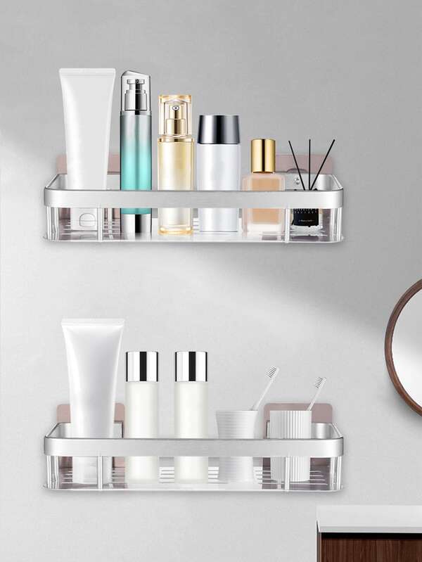 1pc Selfadhesive Bathroom Storage Rack,Shower Caddy Shelf, Bathroom