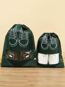 1入組隨機色鞋收納袋無紡布旅行便攜防水袋衣物分類掛袋