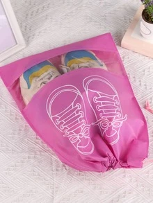 1入組隨機色鞋收納袋無紡布旅行便攜防水袋衣物分類掛袋