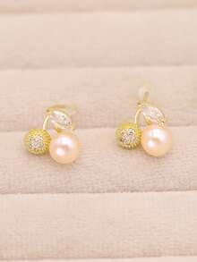 Hoa tai đính đá giả ngọc trai và đá Rhinestone - Nhiều màu - Xem 4