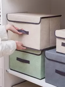 1 个随机无纺布防尘收纳盒，可折叠并与多功能收纳篮组合，适用于衣柜、衣服、书籍、化妆品、玩具万圣节装饰万圣节服装秋季装饰节日装饰