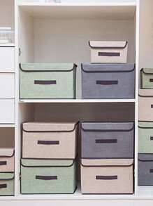 1 个随机无纺布防尘收纳盒，可折叠并与多功能收纳篮组合，适用于衣柜、衣服、书籍、化妆品、玩具万圣节装饰万圣节服装秋季装饰节日装饰