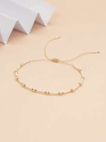 1 Pieza Pulsera Delicada Con Cuentas De Color Al Azar Y Detalles De Perlas De Agua Dulce Blancas - Multicolor - Ver 3