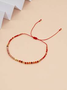 1 vòng tay đá tự nhiên màu sắc ngẫu nhiên cho nữ Vòng tay thời trang có thể điều chỉnh - Nhiều màu - Xem 3