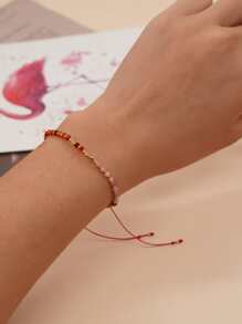 1 vòng tay đá tự nhiên màu sắc ngẫu nhiên cho nữ Vòng tay thời trang có thể điều chỉnh - Nhiều màu - Xem 4