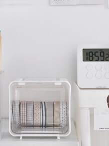 1pc Simple Tape Storage Box - White - View 5