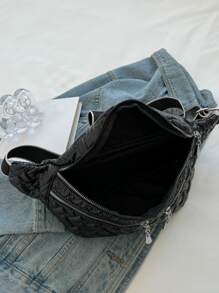 Túi đeo chéo Kẻ sọc Có thể điều chỉnh được Đúng mốt - màu đen - Xem 3