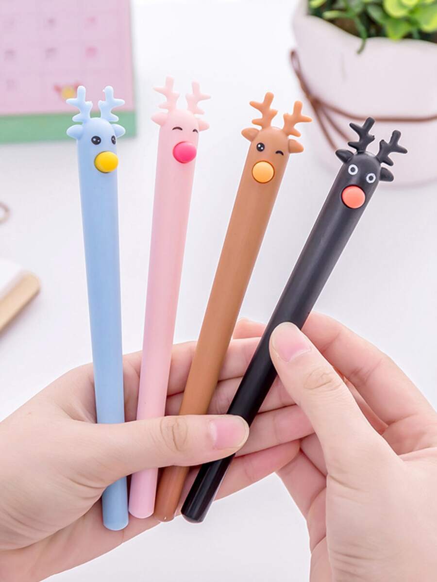 1pc Elk Design Random Gel Pen - Multicolor - View 1