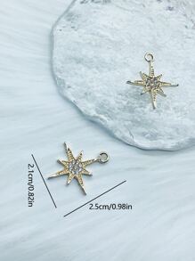 件金色水鑽裝飾太陽形 Diy 珠寶吊墜，用於製作時尚配件、手機帶、服裝裝飾、髮飾 - 彩色 - 查看 3