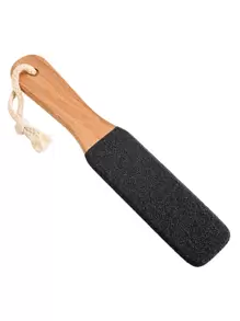 1pc Wooden Handle Bath Foot Scrubber, Foot Dead Skin Remover For Bathroom - Khaki - View 1