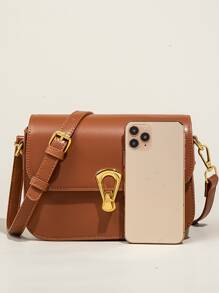 Mini Stitch Detail Square Bag - Brown - View 5