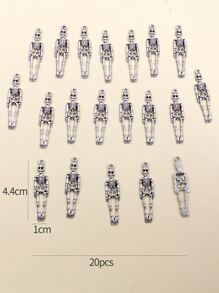 20pcs Skeleton DIY Pendant - Silver - View 3