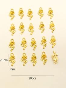 20入組花DIY吊墜 - 金黃色 - 查看 3