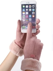 Găng tay lót nhiệt trang trí miếng vá chữ - Hồng - Xem 3