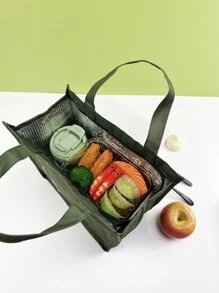 1pc Floral & Letter Graphic Portable Lunch Bag - Multicolor - View 3