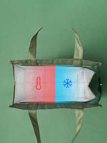 1pc Floral & Letter Graphic Portable Lunch Bag - Multicolor - View 4