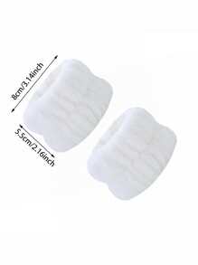1pair Solid Fuzzy Wristband, Coral Fleece Multifunction Anti-Sweat Moisture-proof Reusable Towel Wristbands For Washing Face - White - View 2