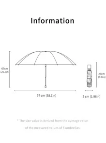 1pc Letter Graphic Umbrella - Dark Green - View 5