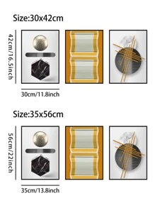 3pcs Geometric Pattern Self-adhesive Wall Sticker - Multicolor - View 2