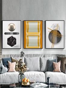 3pcs Geometric Pattern Self-adhesive Wall Sticker - Multicolor - View 5