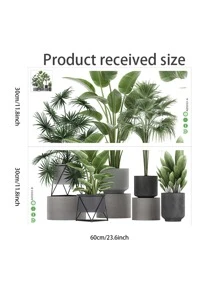 2 件/套植物图案墙贴，自粘式墙贴艺术家居装饰贴纸，贴纸，墙贴，乙烯基家居装饰贴纸，春季装饰品让您的家焕然一新，拉玛装饰贴纸礼物生日毕业 - 彩色 - 查看 2