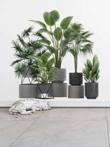 2 件/套植物图案墙贴，自粘式墙贴艺术家居装饰贴纸，贴纸，墙贴，乙烯基家居装饰贴纸，春季装饰品让您的家焕然一新，拉玛装饰贴纸礼物生日毕业 - 彩色 - 查看 3