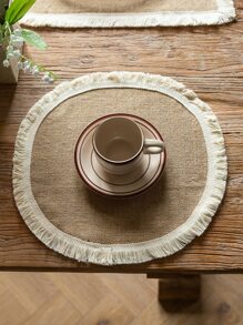 1入組素色流蘇裝飾餐墊 - 彩色 - 查看 2