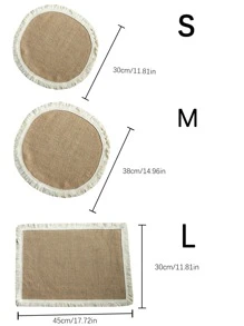 1入組素色流蘇裝飾餐墊 - 彩色 - 查看 3