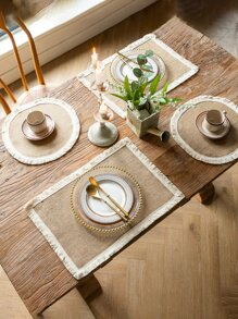 1入組素色流蘇裝飾餐墊 - 彩色 - 查看 6