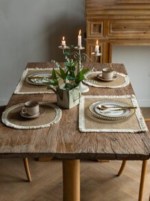 1入組素色流蘇裝飾餐墊 - 彩色 - 查看 7