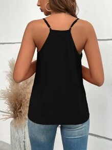 Breezaya Contrast Sequin Cami Top - Black - View 2