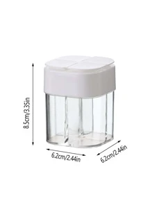 1pc Clear Portable Spice Jar - White - View 2