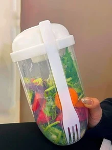 1入組新鮮沙拉杯KeepFit沙拉餐杯便攜式水果蔬菜奶杯 - 白色 - 查看 1