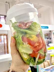 1入組新鮮沙拉杯KeepFit沙拉餐杯便攜式水果蔬菜奶杯 - 白色 - 查看 5